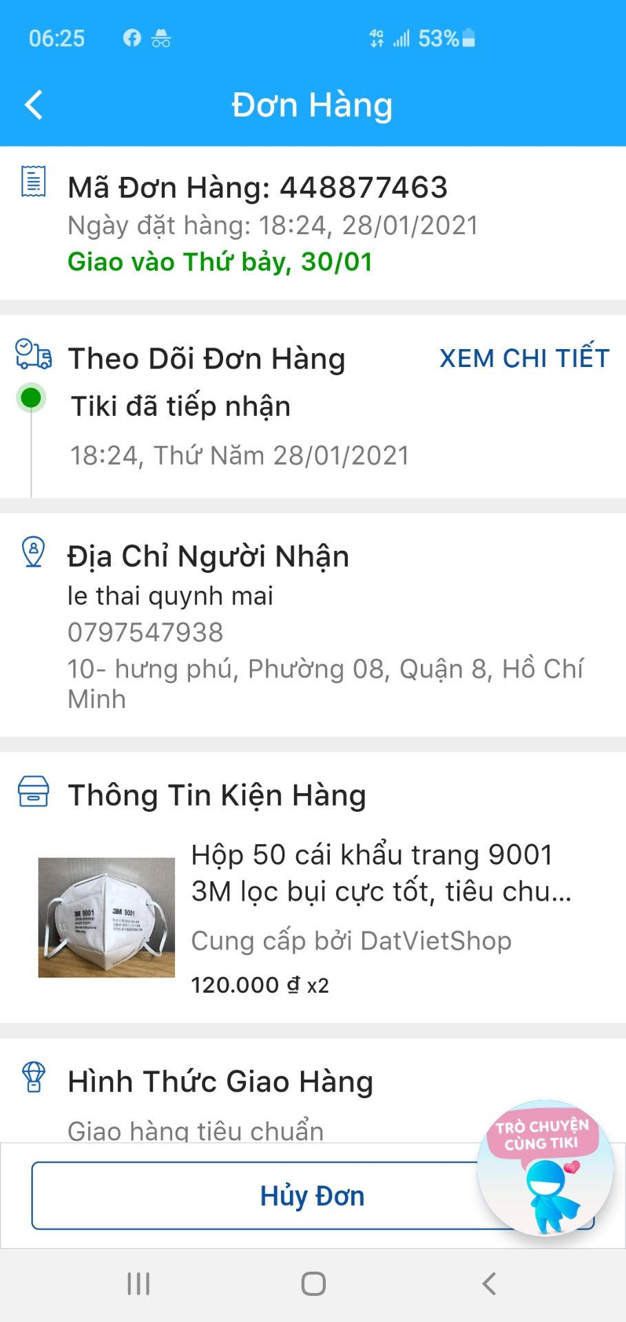 alo shop, mình đặt 2 hộp khẩu trang(mỗi hôph 50 cái), khi nhận có 2 túi,mỗi túi 10 cái, đề nghị shop kiểm tra và liên hệ lại mình nhé, xin cám ơn