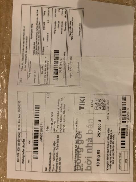 Sách bị rách trong quá trình vận chuyển