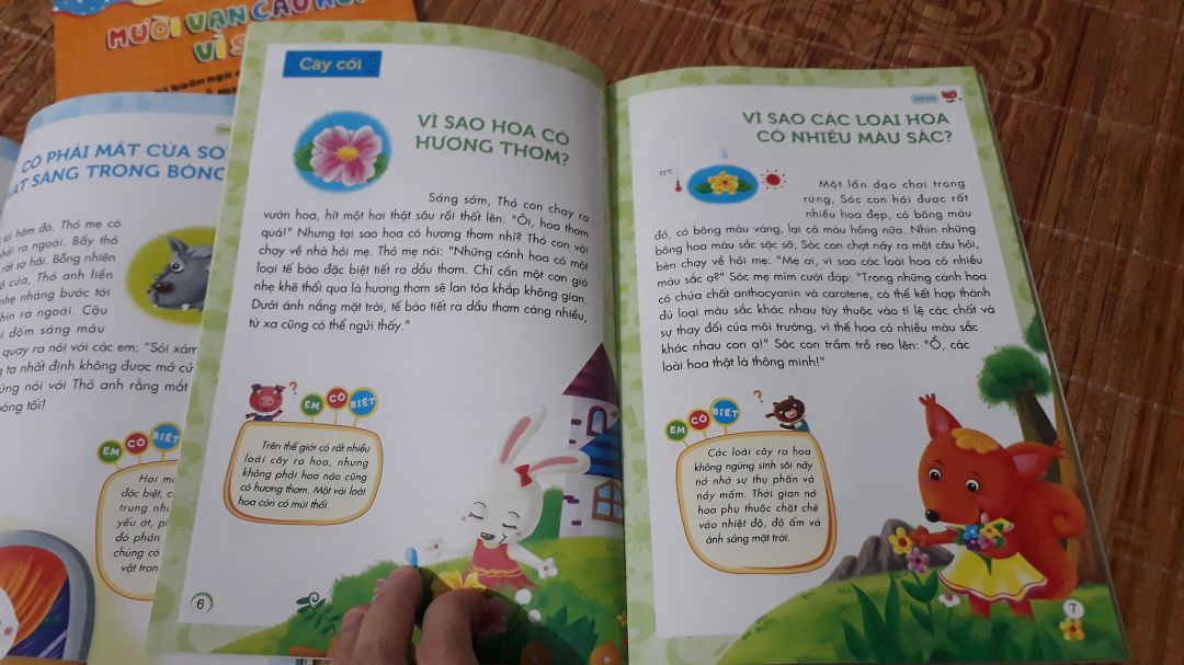 Sách rất hay & thú vị vs những câu chuyện dễ đọc, dễ hiểu cho bé, cung cấp những kiến thức bổ ích, gần gũi, thiết thực về cs xung quanh. Mình nghĩ bme nào cũng nên có những q.sách ntn để đọc cho bé, từ đó sẽ k phải trả lời những câu hỏi vì sao của con nữa. Cảm ơn shop & tiki nhìu, sẽ mua tiếp lần sau:)