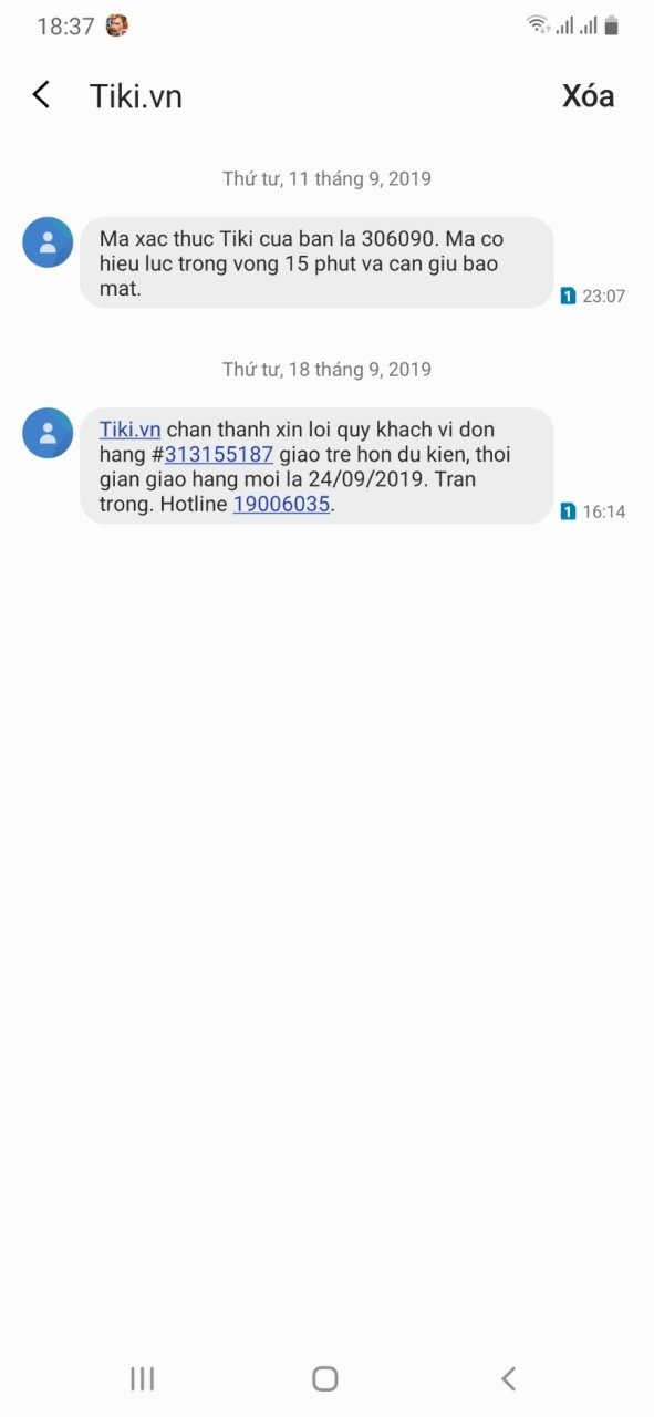 Chưa gì hết đã báo dời ngày giao hàng thêm 7 ngày nữa. Mình mua ngày 11/9 (đã thanh toán) thì thông báo ngày 18/9 giao hàng. Giờ dời sang 24/9, không biết có dời nữa không ? Kiểu này giống mấy hãng máy bay delay từng khúc từng khúc quá ! Đồ chơi dành cho em bé từ 3-6 tháng tuổi mà giao hàng hết 2 tuần thì còn chơi cái gì nữa. Mới mua hàng lần đầu bên Tiki. Biết vậy cứ mua bên Adayroi.