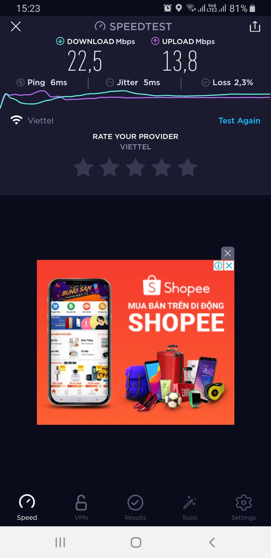 - Tiki giao hàng nhanh, đúng thời gian dịch vụ Tiki Now 2h, đóng gói cẩn thận.
- Sản phẩm đúng mẫu, kết nối bình thường nhưng chất lượng kém.
   + Tại cùng vị trí tôi đo bằng 2 app speedtest, tốc độ truyền dữ liệu từ Modem chính lại lớn hơn nhiều (20-25 Mbps) so với tốc độ truyền kết nối từ bộ kích sóng tp-link (3-4 Mbps), tại vị trí 3 đèn led wifi, đường truyền bị giảm rất nhiều khi đi qua thiêt bị kích sóng.
   + Tại vị trí 5 đèn led wifi kết quả cũng tương tự.
   + Tôi đã cài đặt bằng nhiều cách : qua nút bấm WPS trên modem, app Tether, IP http://*** kết quả vẫn như vậy.
    + Tôi đang sử dụng nhà mạng viettel, đã thử test nhà mạng khác FPT vẫn vậy.
- Không hiểu sao lại có nhiều nhận xét tốt về sản phẩm, có lẻ sản phẩm tôi nhận bị lỗi nên đề nghị Tiki cho tôi đổi mẫu khác.Thanks!