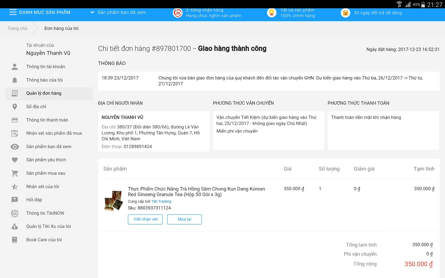 lúc mình mua giá full là 350k. tự nhiên giờ giá full có 250k mà còn giảm nữa, có 199k là sao? tiki.vn làm ăn càng ngày càng giảm uy tín. hết tin tưởng rồi, mọi người mua hàng nhớ check giá ở nhiều trang nhé!
