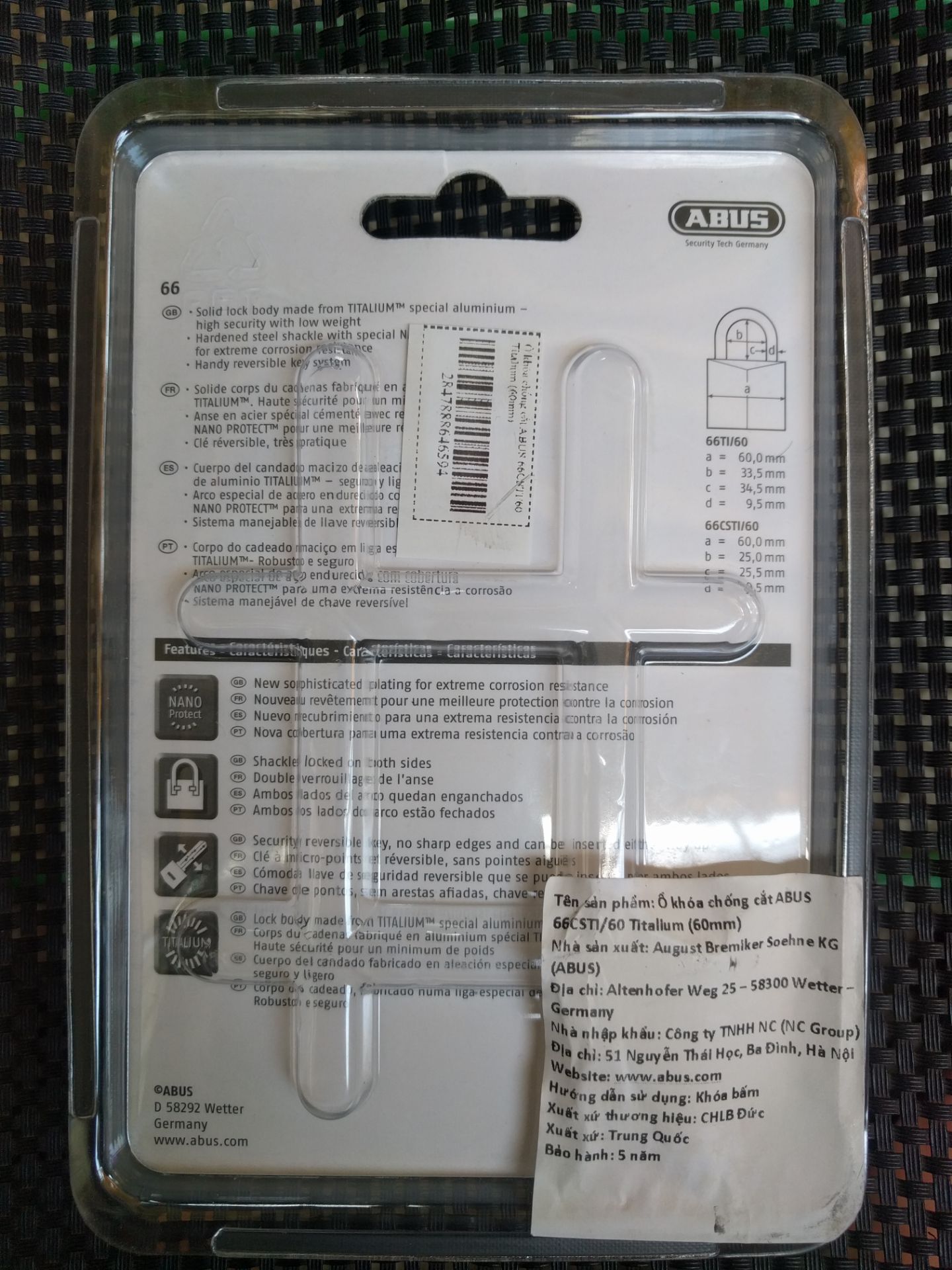 Cực kỳ hài lòng sản phẩm của Abus, ổ khóa Abus chắc chắn, gọn nhẹ, như ý, chắc là phải tặng cho shop 5 sao thôi.! Nguyễn Lĩnh Nam