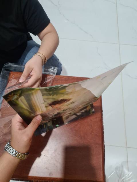 Hàng nhận được đầy đủ. Có điều đóng gói chưa được kỹ, bìa kẹp giấy của mình bị nhăn với rách 1 lỗ.