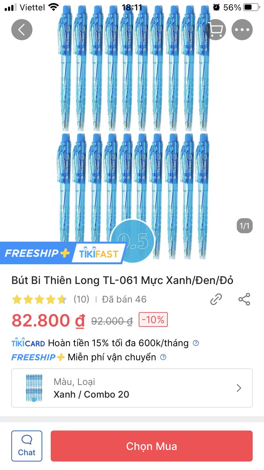 Mình đặt combo này là 20 cây nhưng giao chỉ có 1 cây. Shop xem lại giúp mình!