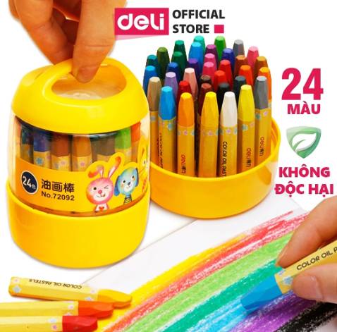 Hàng y mẫu, sáp lên màu đẹp, hàng của deli thì chất lượng rồi, trước bộ bút maker mình cũng mua của deli trên ***.. shop đóng gói chu đáo, bọc chống sốc cẩn thận, giao hàng nhanh, vote 5 sao