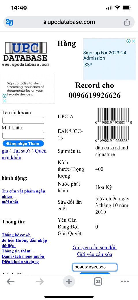 Check mã vạch hàng của Mỹ, còn niêm phong nhưng tem dán ko được thằng, nhăn nhúm ko biết có phải hàng thật ko. A shiper vui vẻ nhiệt tình, giao hàng nhanh.