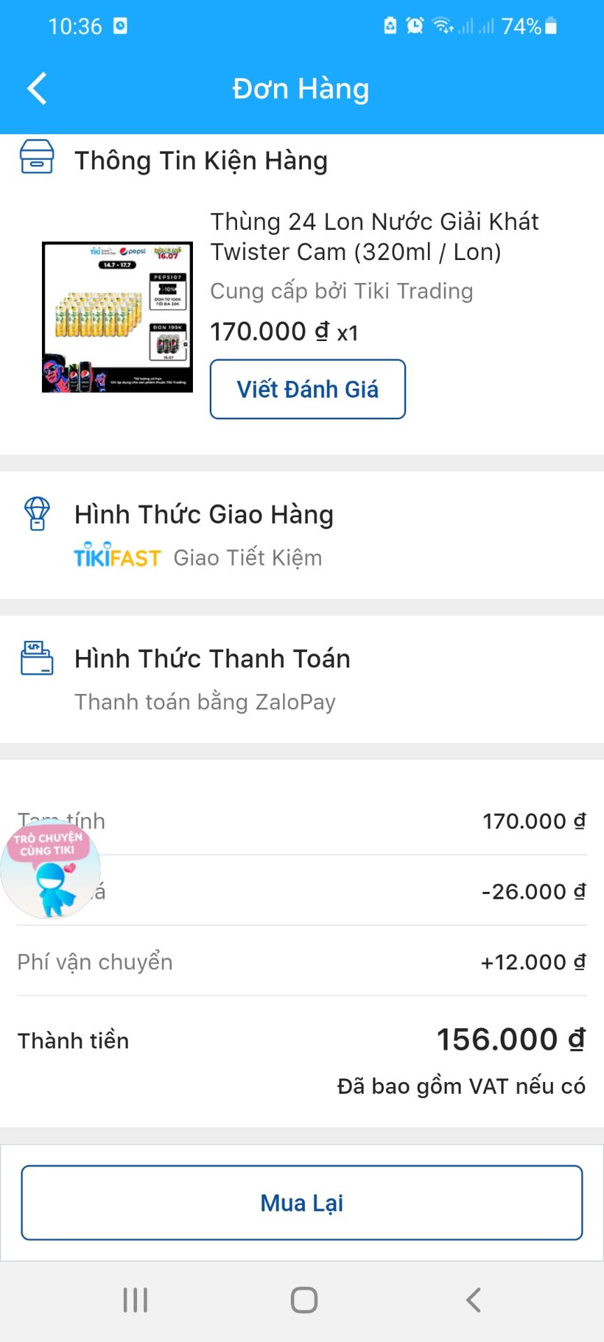 Tiki giao hàng nhanh . Hàng mới sản xuất .Giá thì còn thấp hơn mình nhập hàng tạp (172k).Thế này , tiki bán được nhiều. Tiki giao hàng nhanh . Hàng mới sản xuất .Giá thì còn thấp hơn mình nhập hàng tạp (172k).Thế này , tiki bán được nhiều.
