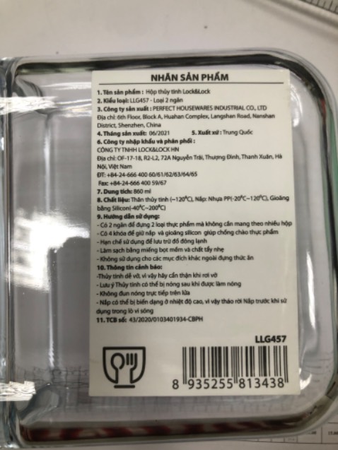 mình đặt mua sản phẩm dung tích 860ml  200mm x 150mm x 60 mm
vậy sao mình nhận sản phẩm đo lại cả mặt ngoài là 185mm x 130mm x 55 mm
mình không hiểu do nhẫn sản phẩm dán nhầm hay sao