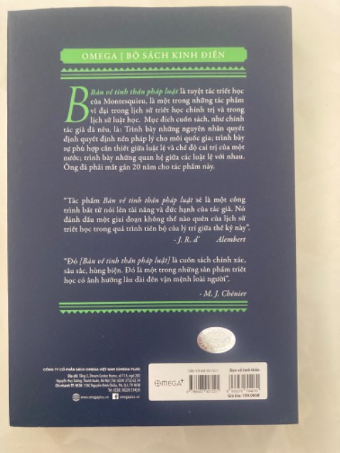 Một tác phẩm bất hủ của Montesquieu về Nhà nước, pháp luật và chính trị. Giá cả giảm hợp lý cho đẳng cấp của Omega. Shiper thân thiện