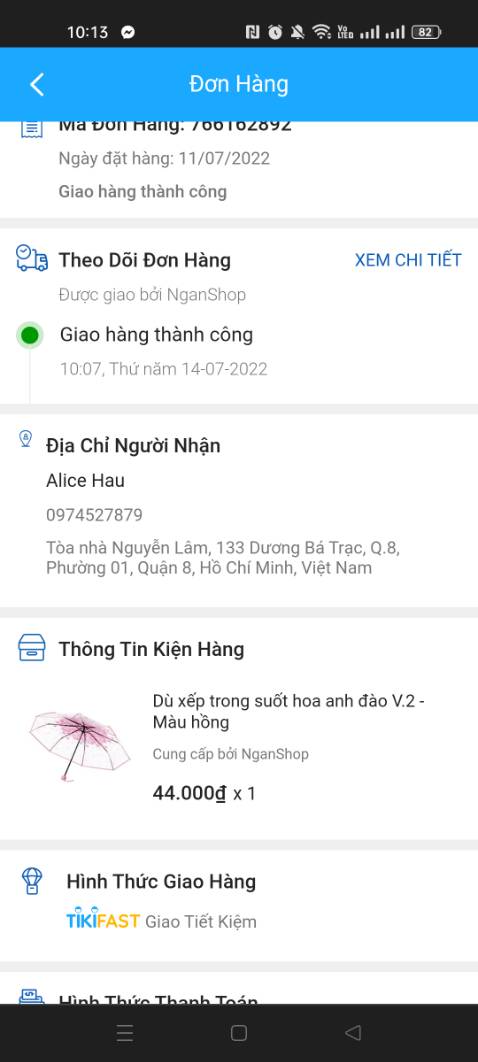 Sếp bán hàng giao xảo
Đề nghị Tiki và shop thu hồi lại hàng và đôi màu đúng đơn hàng nha
Mình đặt mẫu dù dạng gấp gọn màu hồng
Shop giao dù dài màu tím là sao!?