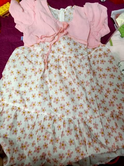 Kiểu dáng đẹp, dễ thương. Chất vải mềm, dễ thấm hút mồ hôi. Dáng váy hơi ngắn so với chiều cao khuyến nghị theo mẫu size của shop