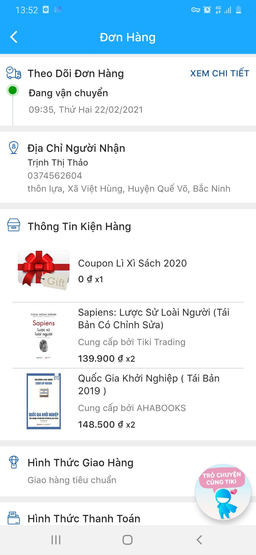 Đầu tiên mình đánh giá 3sao vì chất lượng của sách nhưng mình thực sự không hài lòng với cách đóng gói bao bì của tiki lần này. Hộp đựng thì méo mó, còn bị rách, nói chung là rất nát, và như có sự cố tình động chạm vào bao bì nào đó ở đây. Thêm nữa trong đơn hàng mình mua có 1 phần lì xì sách nhưng lúc nhận hàng thì không thấy mà bao bì còn rất đểu, thời gian giao hàng thì chậm hơn so với dự kiến, nói chung lần này mình có ấn tượng rất xấu về tiki.
