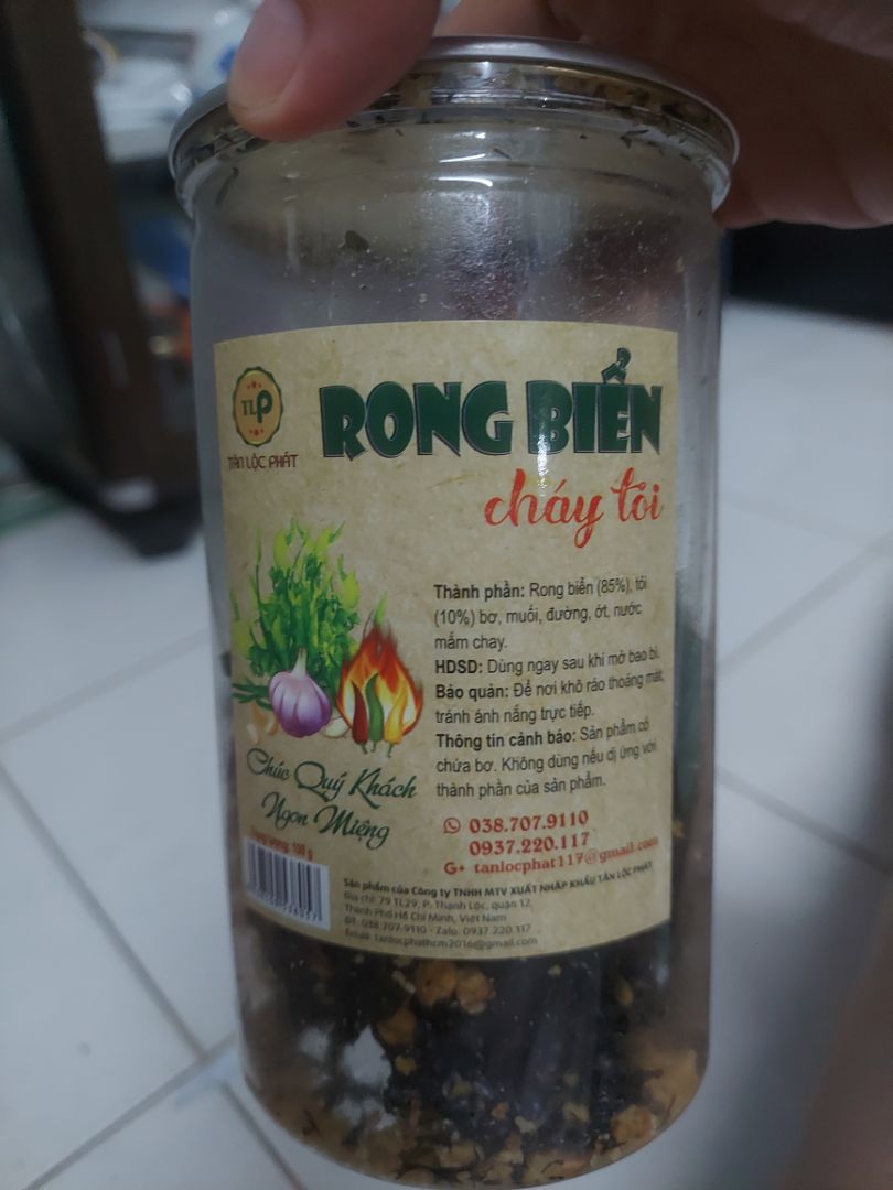 sản phẩm không đúng??? Rong biển lưng, có nửa hủ thôi, không như hình. Phần đóng gói quá sơ xài, cẩu thả, không đẹp mắt. Cho 1 ⭐