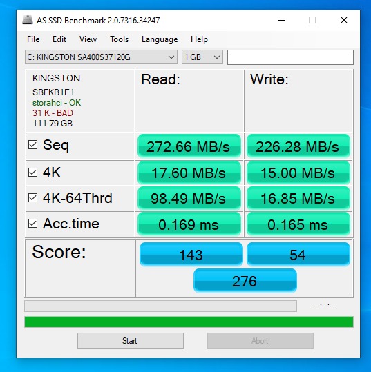 tôi không biết lý do gì, nhưng kq *** tốc độ đọc ghi của ổ cứng tôi nhận được chỉ khoảng 280mb/s, có làm lại 2 lần kết quả vẫn vậy? trong khi tốc độ giới thiệu là 4***mb/s và một số bạn review tốc độ họ *** được cũng tầm 380mb/s?
*** bằng AS SSD thậm chí tốc độ còn tệ hơn?

nếu thực sự tốc độ đọc của ổ tôi bị chậm, thì xin hổ trợ đổi lại. cảm ơn Tiki