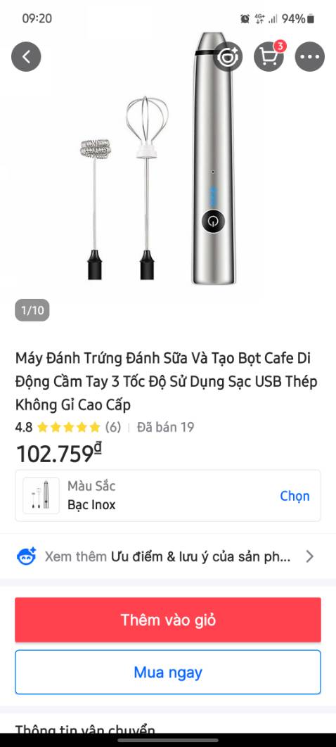 Mua hàng trên tiki 2 lần, lần nào cũng giao sp ko đúng với tôi đã đặt, lần đầu còn đổi trả, mất thời gian trong khi đag cần đồ để làm, lần này mệt quá, bỏ luôn, thất vọng, ko mua hàng trên tiki nửa, xóa ap