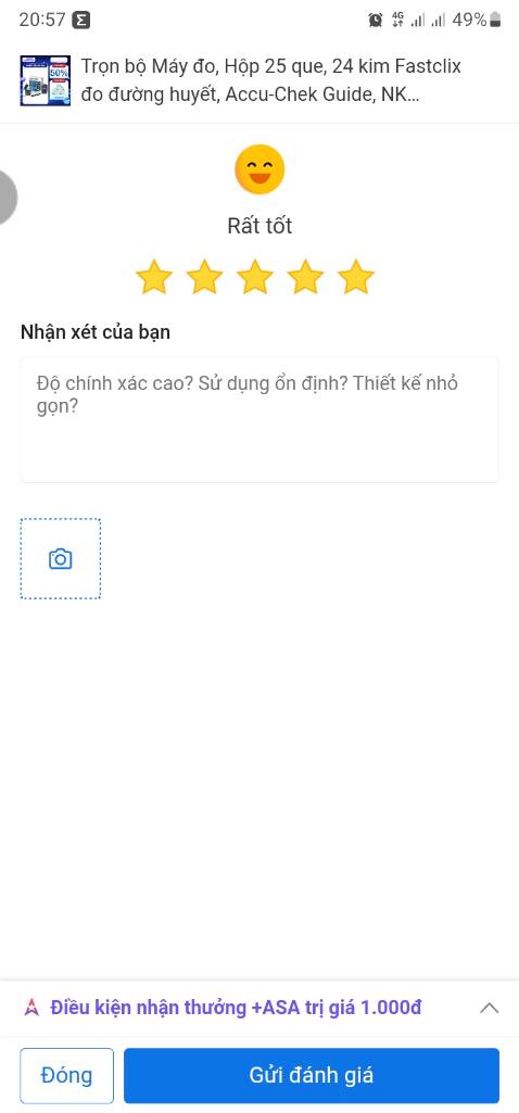 Sản phẩm máy đo đường huyết Accu check guide này đúng chất lượng đảm bảo và chính xác. Đo nhanh chuẩn.
Cám ơn cửa hàng nhiều