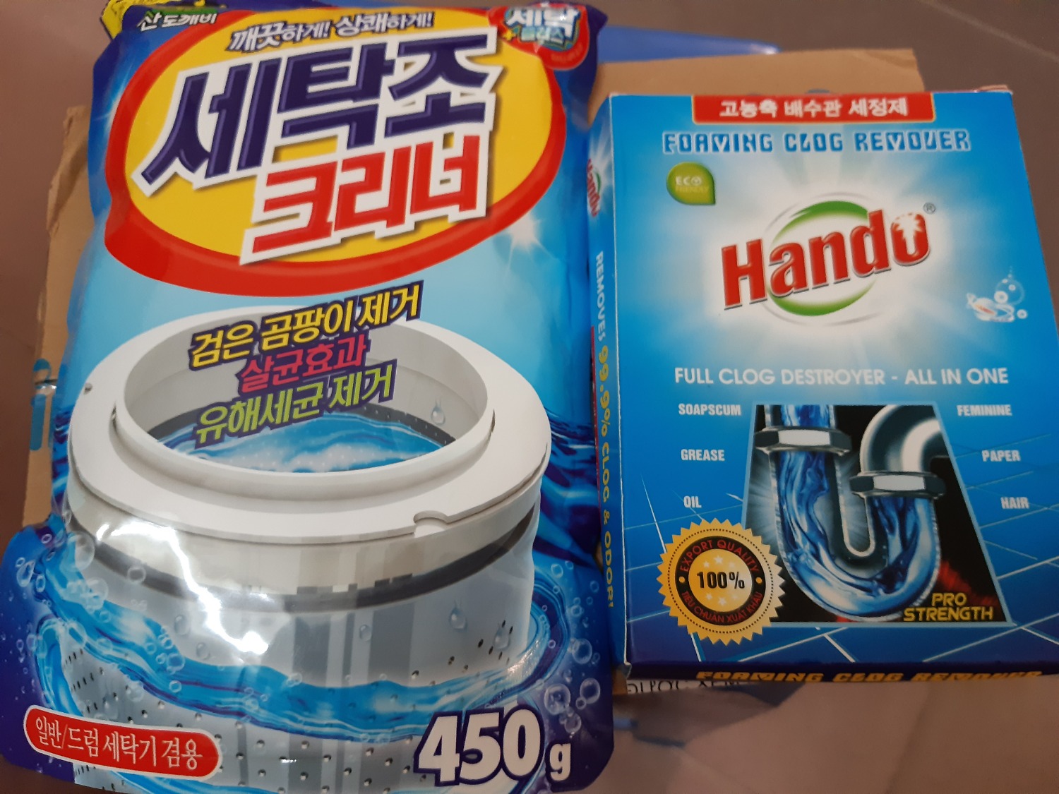 Sử dụng rát hiệu quả bột tẩy vệ sinh lồng máy giặt , giá rẻ giao hàng nhanh, Kèm Bột thông cống Hando 100g.