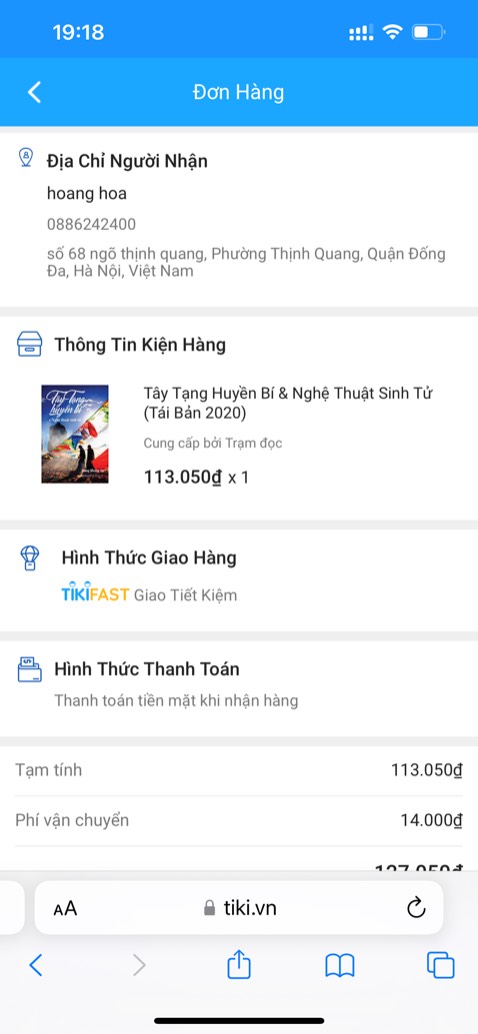 Chuyển nhầm sách, không đúng với sách đã đặt