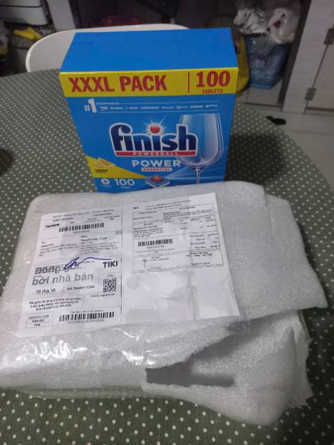 đơn hàng giao bị thiếu Muối rửa bát finish 1.5kg, đơn hàng gồm Viên rữa và 02 muối khi nhận không có 02 hộp muối.