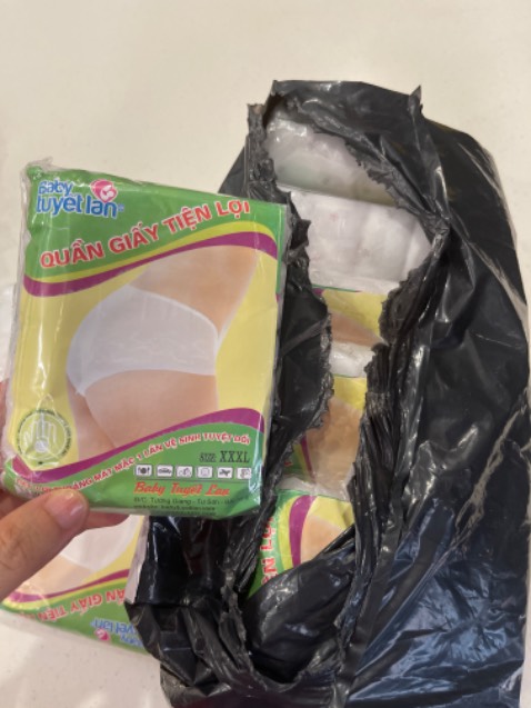 Vui lòng trả lại tiền và thu hồi hàng vì không đúng như sản phẩm đã quảng cáo, hàng nhận được là quần lót giấy XXXL