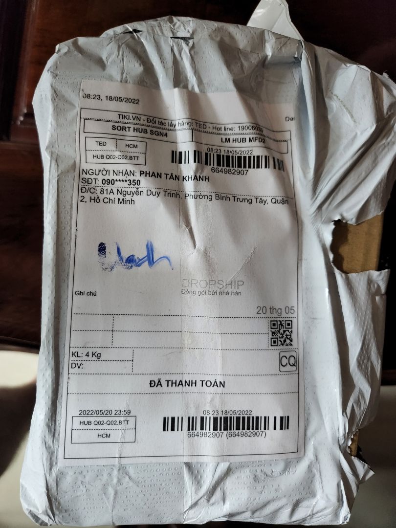 Mình đặt 2 combo, tức là 4 cái, tổng 4kg, vậy mà giao có 2 kg