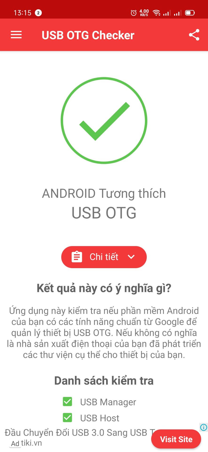 Thiết bị ghi rõ là OTG, nhưng khi gắn vào điện thoại  thì lại không nhận bất kỳ thiết bị ngoại vi nào của mình (như là chuột, gamepad, keyboard).
Nhờ Tiki thông báo lại nhà bán hàng để kiểm tra lại, hoặc đổi sản phẩm đúng hơn giúp mình nhé. Thiết bị ghi rõ là OTG, nhưng khi gắn vào điện thoại  thì lại không nhận bất kỳ thiết bị ngoại vi nào của mình (như là chuột, gamepad, keyboard).
Nhờ Tiki thông báo lại nhà bán hàng để kiểm tra lại, hoặc đổi sản phẩm đúng hơn giúp mình nhé.