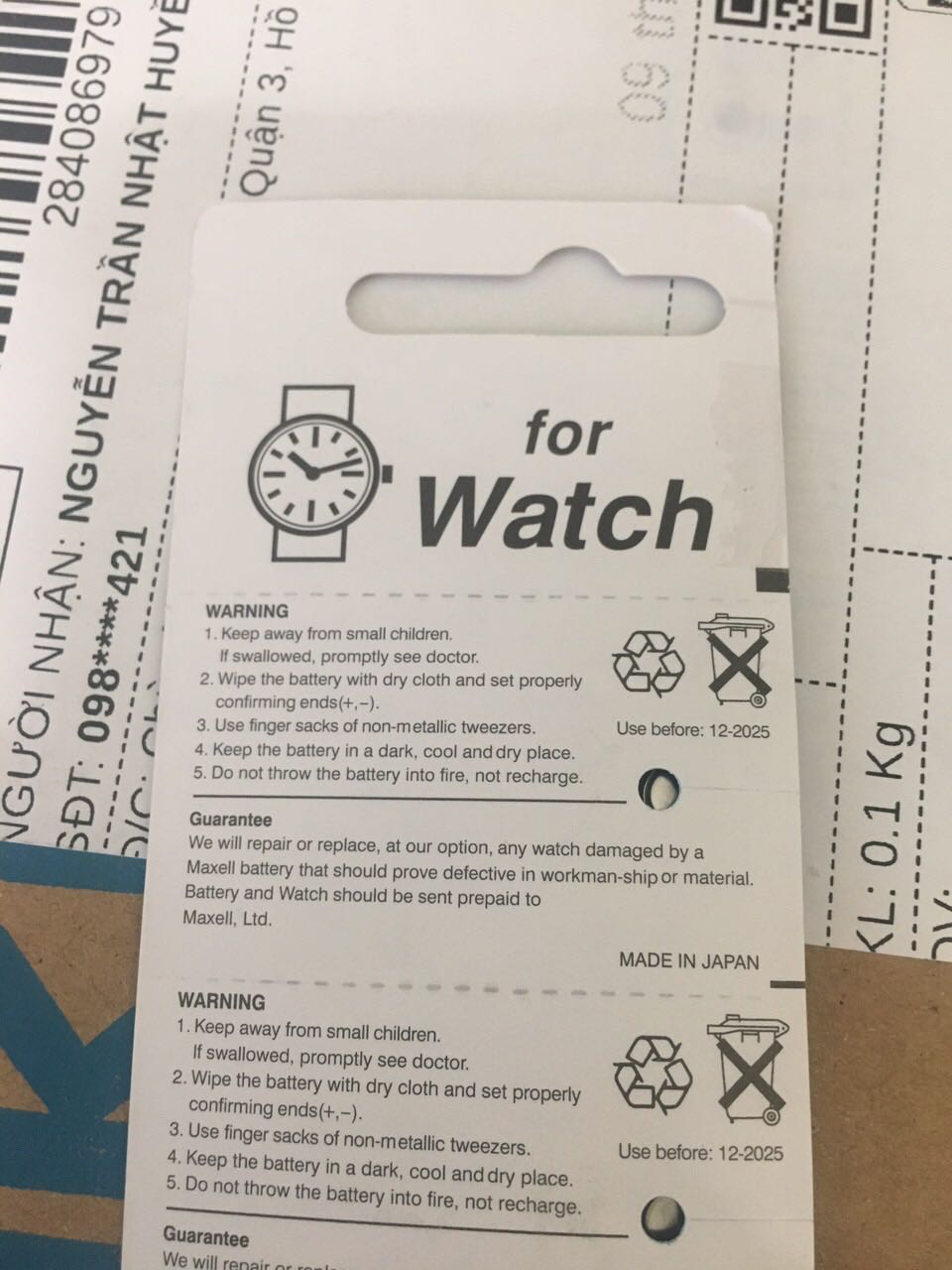 1. Pin chuẩn hãng Maxell, Made in Japan. 
2. Lắp vào đồng hồ chạy như ngựa, đã *** điện áp Pin đủ chuẩn nên độ bền có lẽ sẽ OK
3. Date xa, tận 5 năm nên yên ttâm để dành xài
4. Giao hàng nhanh, đóng gói cẩn thận

Vote 5 sao cho Tiki và cho Shop bán 60s - Watch.
Ờ mây ***, gút chóp Shop ❤️