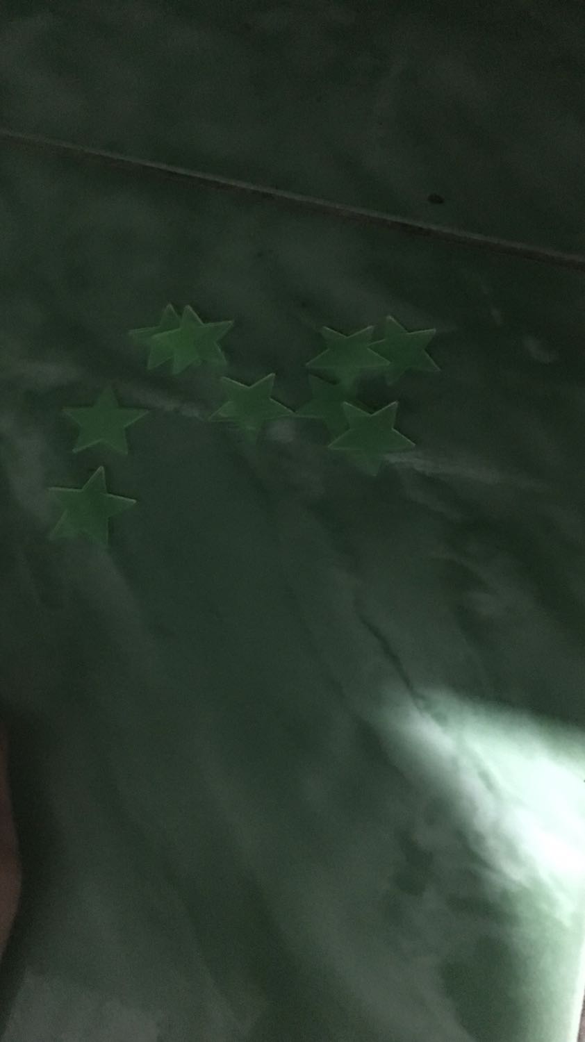 đừng mua sao phát sáng gì hết mọi người ơi. để ngoài ánh sáng mấy tiếng đồng hồ, đem vào phòng tối không phát sáng gì hết