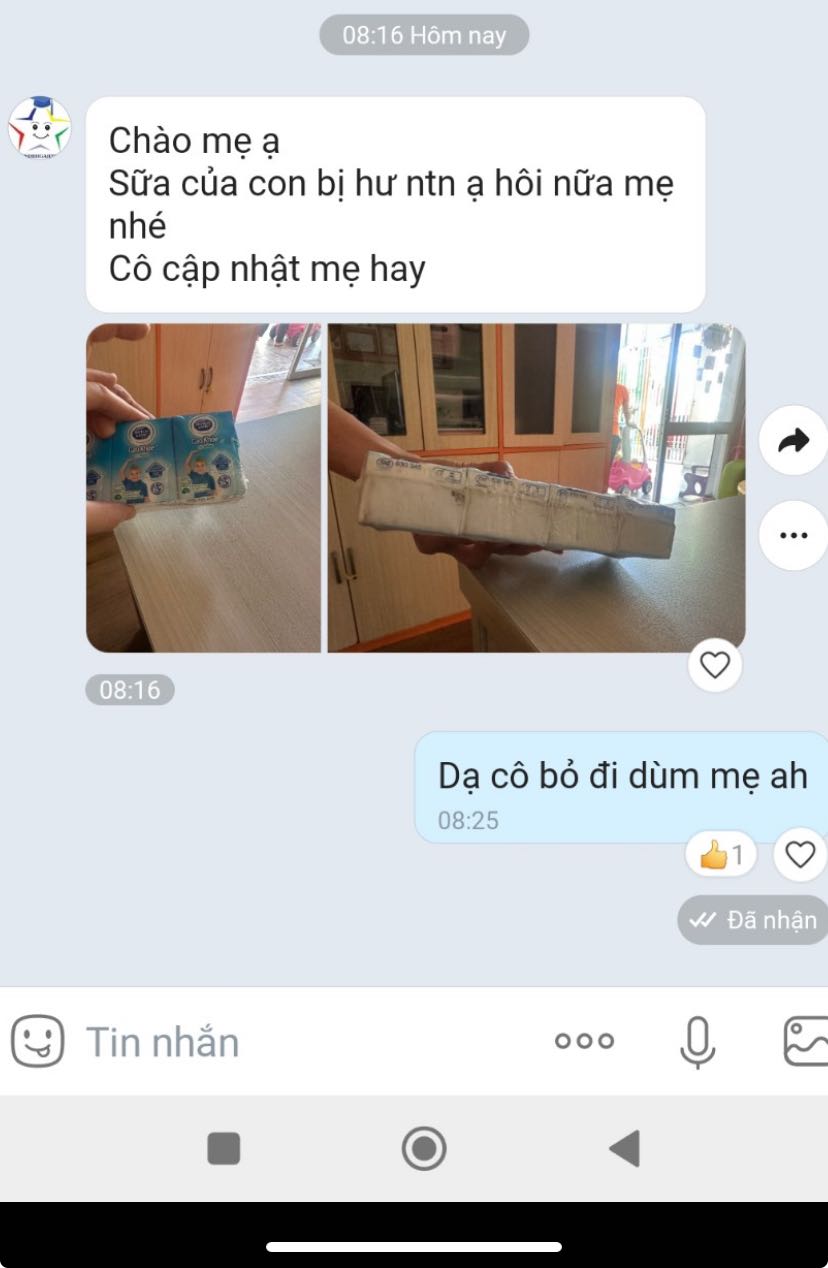 Mới nhận hàng thấy date tận 11.2024 nhưng cô giáo con mình báo sữa bị ôi, có mùi hôi luôn. Thật quá thất vọng về 1 nhãn hiệu lớn