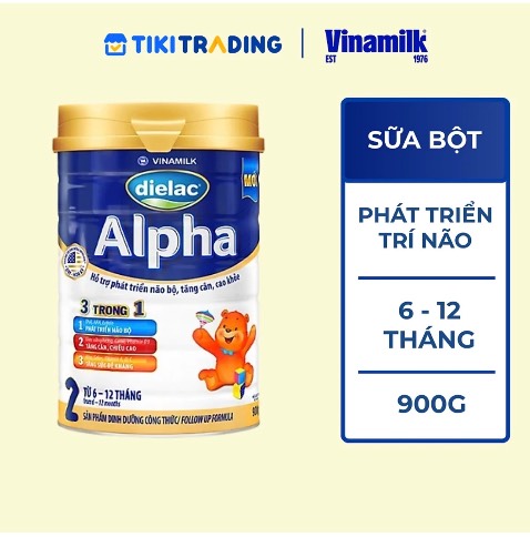 Hộp Sữa bột Vinamilk Dielac Alpha 4 - Hộp thiếc 900g (cho trẻ từ 2- 6 tuổi)