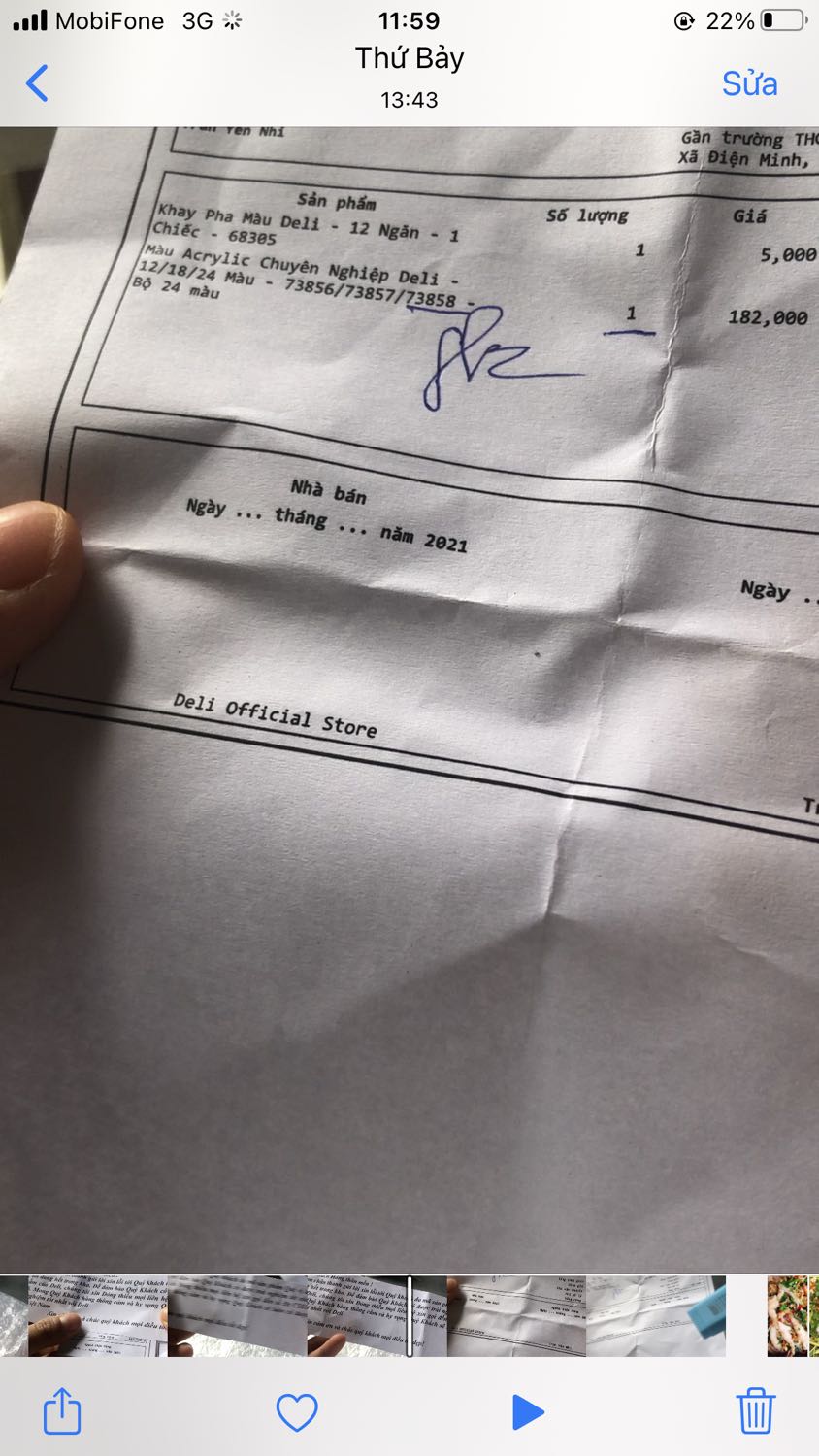 Rất k hài lòng, đặt 2 món ship 1 món. Bộ màu acrylic 24 màu k giao và bảo cho shop đóng thiếu. Đợi từ t7 đến giờ shop không phản hồi, nhắc nhiều lần thì shop mới trả lời và bảo mình hoàn tiền. Đến hiện tại vẫn chưa nhận được bộ màu 24 màu 187.000VND đã thanh toán.
Rất hay đặt hàng của deli nhưng lần này hãng xử lý khiếu nại của khách rất tệ. Rất k hài lòng, đặt 2 món ship 1 món. Bộ màu acrylic 24 màu k giao và bảo cho shop đóng thiếu. Đợi từ t7 đến giờ shop không phản hồi, nhắc nhiều lần thì shop mới trả lời và bảo mình hoàn tiền. Đến hiện tại vẫn chưa nhận được bộ màu 24 màu 187.000VND đã thanh toán.
Rất hay đặt hàng của deli nhưng lần này hãng xử lý khiếu nại của khách rất tệ.