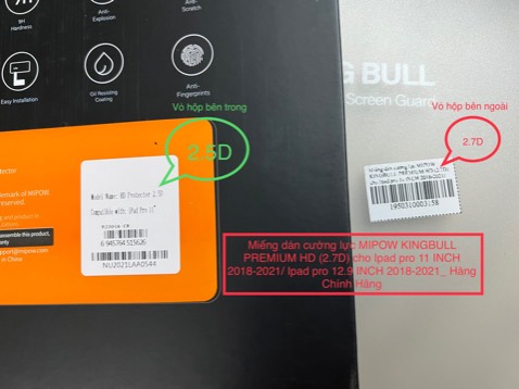 Hàng không đúng như mô tả (nhãn hộp bên ngoài là 2.7D, nhãn bên trong 2.5D)