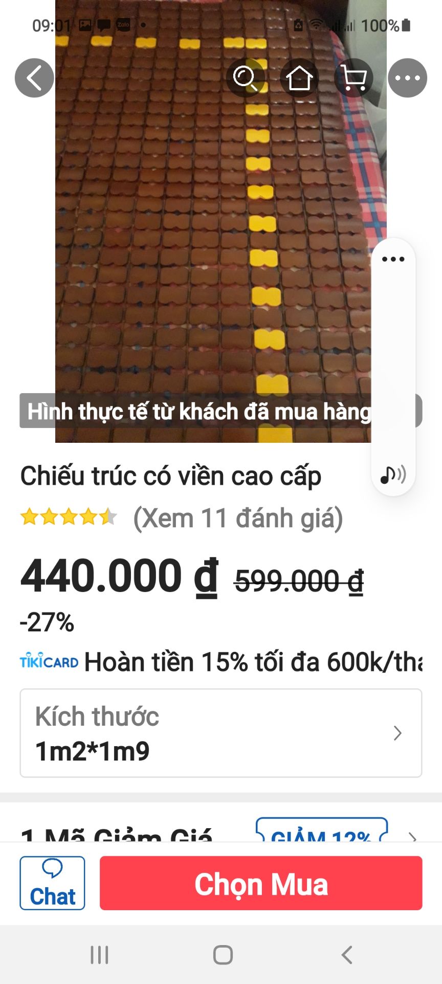 Tôi đặt mua chiếu giá 473k. Tiki giao ko đúng mẫu này mà giao loại giá 440k. Đề nghị đổi cho tôi đúng loại hàng đã đặt.
ảnh 1: Hàng đã đặt .Ảnh 2: Hàng nhận thực tế, giá chỉ 440k ( như mẫu ảnh 3)