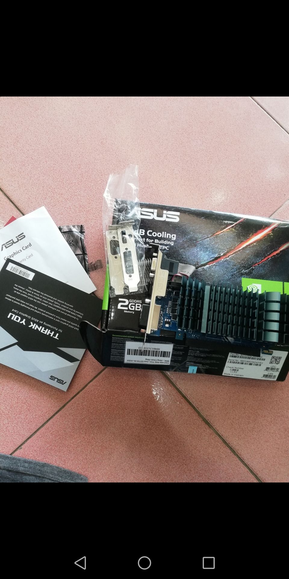 card mới mà lỗi không xuất hình. đã cắm vào nhiều main khác nhau đều không lên hình, chờ Tiki đổi trả sản phẩm khác. Khi nào có kết quả sẽ đánh giá lại sau. ... Chờ gần 1 tháng sau tết đã nhận đc card mới, hoạt động tốt , chờ thời gian xem độ bền, gửi hàng hơi chậm do xa vs covid