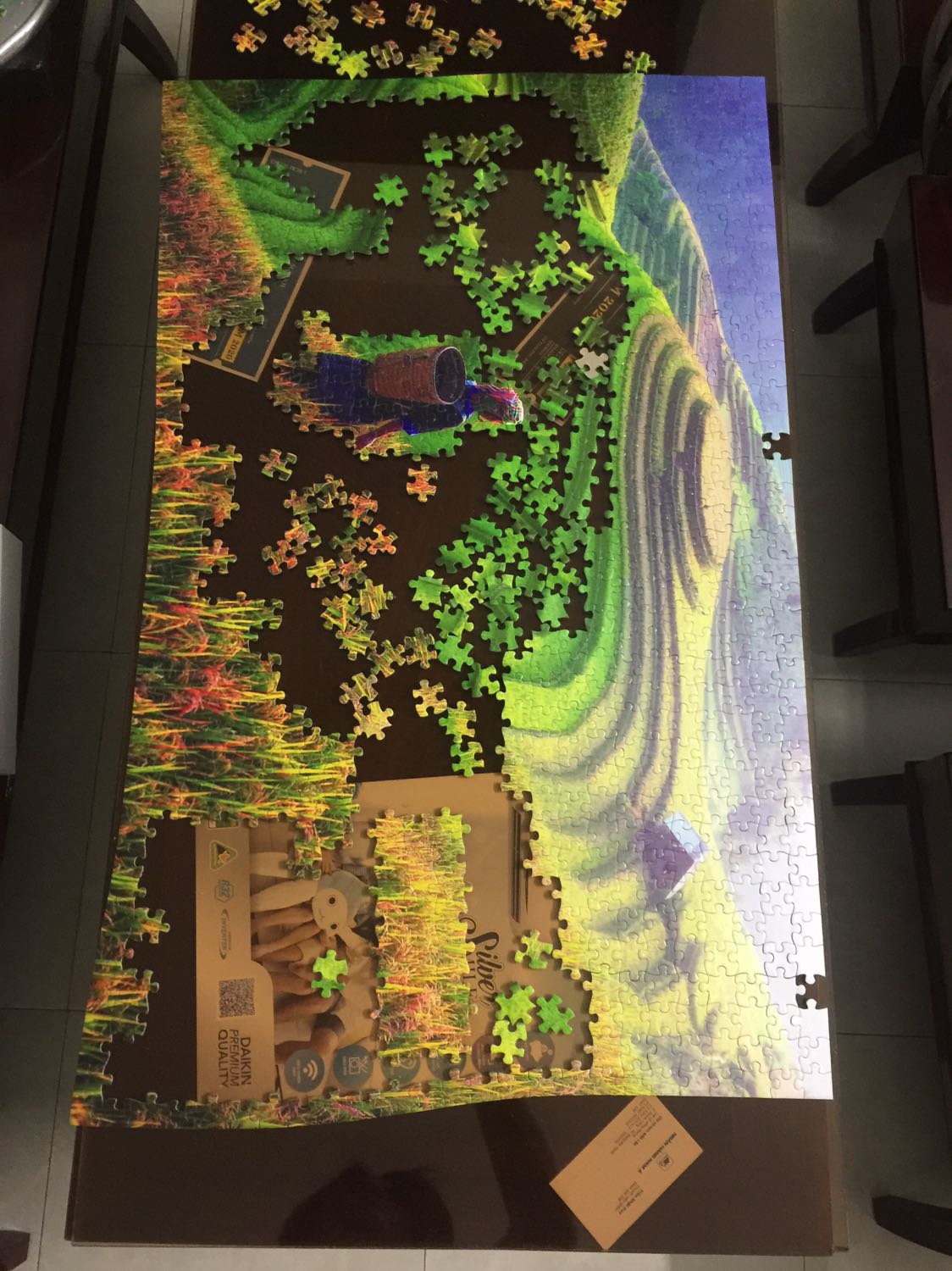 Tranh xếp xong rất đẹp.