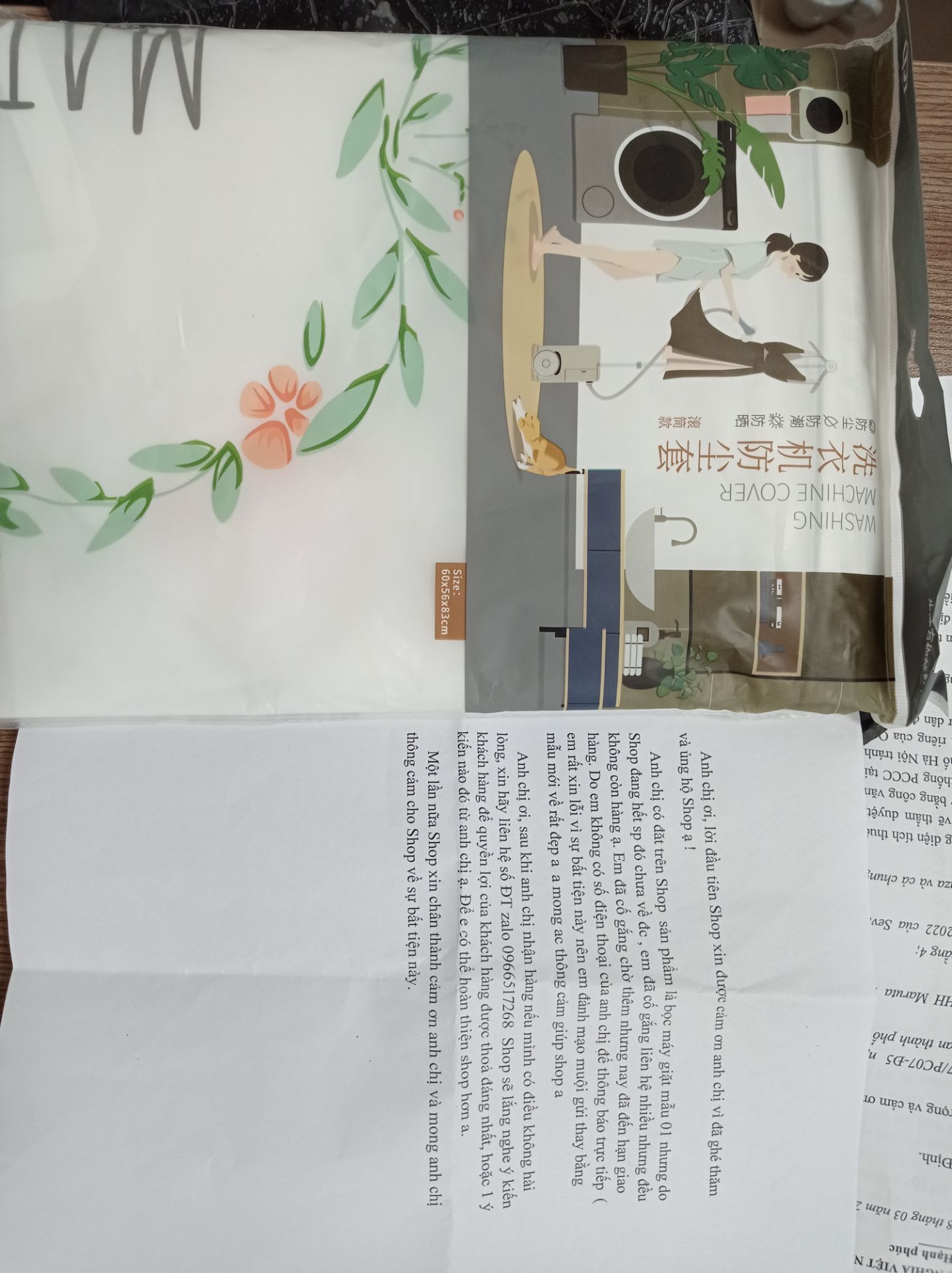 giao hàng ko đúng như quảng cáo trên web, bọc máy giặt ko vừa với máy của nhà mình. Lỗi giao sai sản phẩm của nhà cung cấp, yêu cầu đổi đúng sản phẩm theo kích thước và hình ảnh như đã quảng cáo trên web