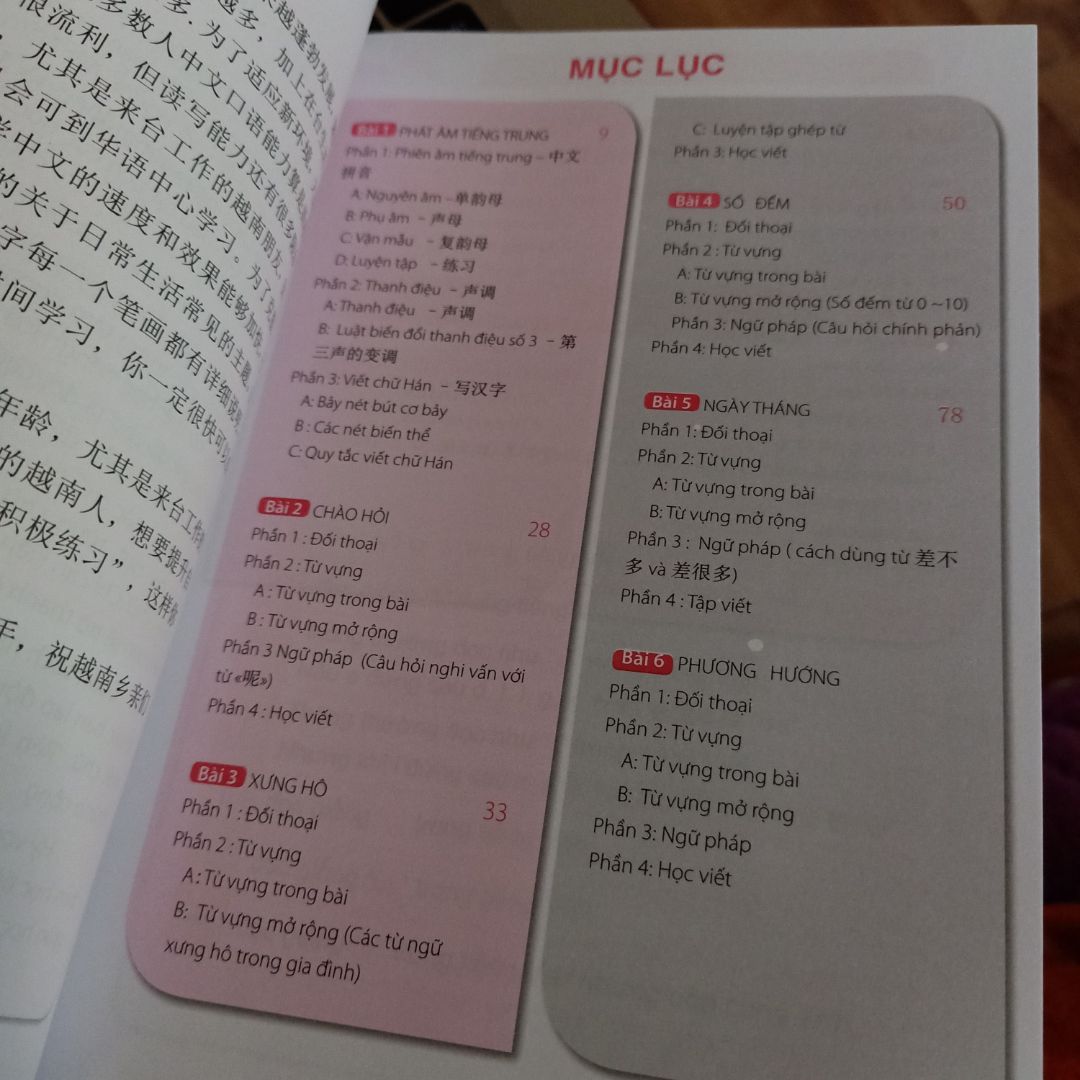 Tiki đóng gói hàng cẩn thận, giao hàng nhanh. 
Sách dạy tiếng Trung cho người Việt nên có cả tiếng Việt. Sách chia làm 10 bài chính, mỗi bài 1 chủ đề từ cách đọc phiên âm đến các chủ đề liên quan đến cuộc sống hằng ngày.