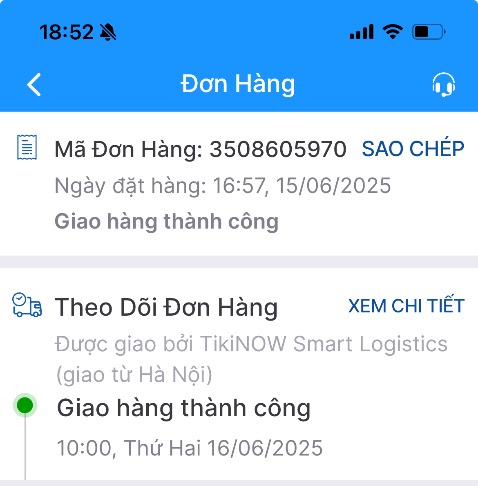 Đề nghị Tiki giải thích tại sao tai nghe Airpods mới nhận ngày 16/06/2025 và kích hoạt cùng ngày lại có bảo hành tới ngày 23/05/2026.