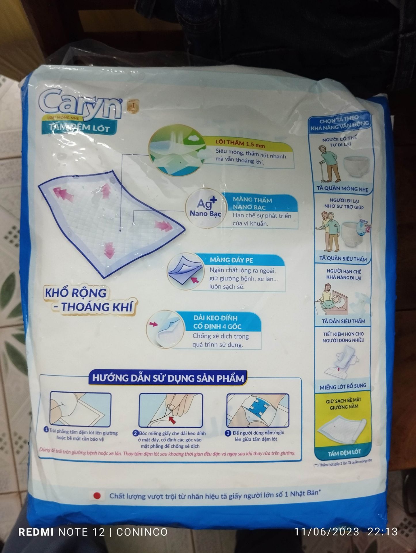 Kích thước đủ lớn, an toàn, còn hạn sử dụng.