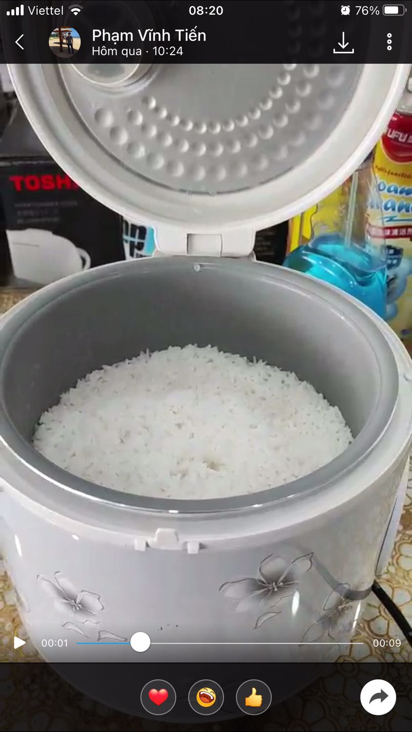 Tt bảo hành toshiba ở chỗ khác nv rất tệ đem tới bh rất ẩu k muốn sửa sẽ k mua hag nào của toshiba, hậu mãi rất tệ. nồi nấu cơm chưa chín lắm, cơm để qua đêm sẽ bị vàng cơm k bị thiu, ăn vào có thể ả hg sức khỏe. Tiki chăm sóc kh ok  đổi trả 2-3 ngày nhưng mất tg quá sd tuần mới biết lỗi thì k trả lại đc rồi. K như ngoài đc 30 ngày đổi trả