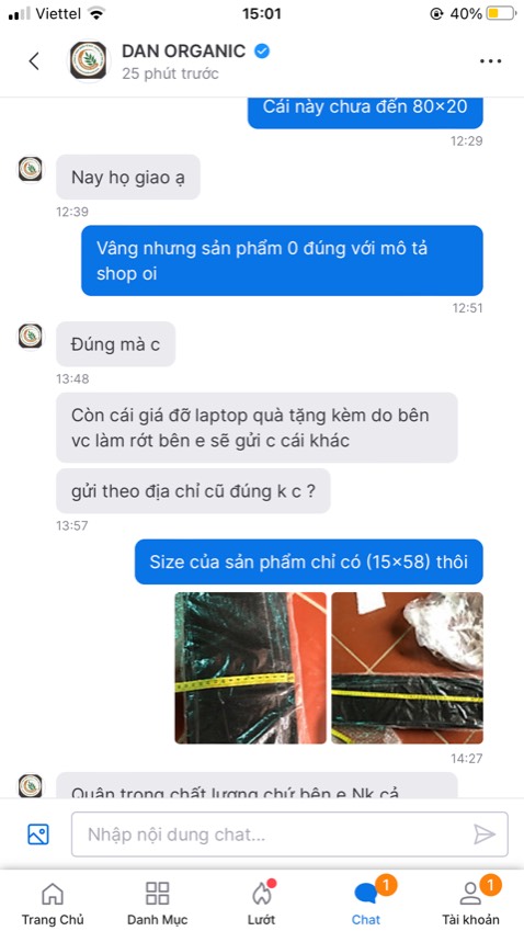 Shop làm ăn không uy tín gì cả, mô tả là (80x20) giao về cho khách(58x15) khác mẫu mình đặt, xong kêu shop giao đúng sản phẩm😔😔