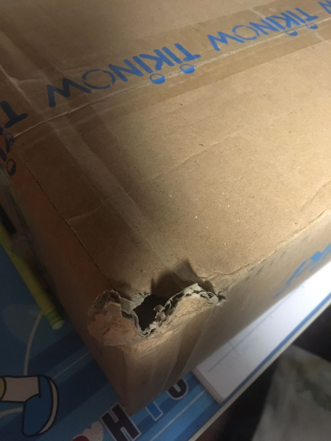 Tiki đóng hàng không chắc chắn, cũng không có bọc chống sốc hay túi nilong bọc sách. Có lẽ do vận chuyển mà hộp rách tanh bành làm bụi bẩn lọt vào và vài cuốn sách bị móp bìa một chút. May mà sách đẹp và không bị tổn hại quá nhiều.