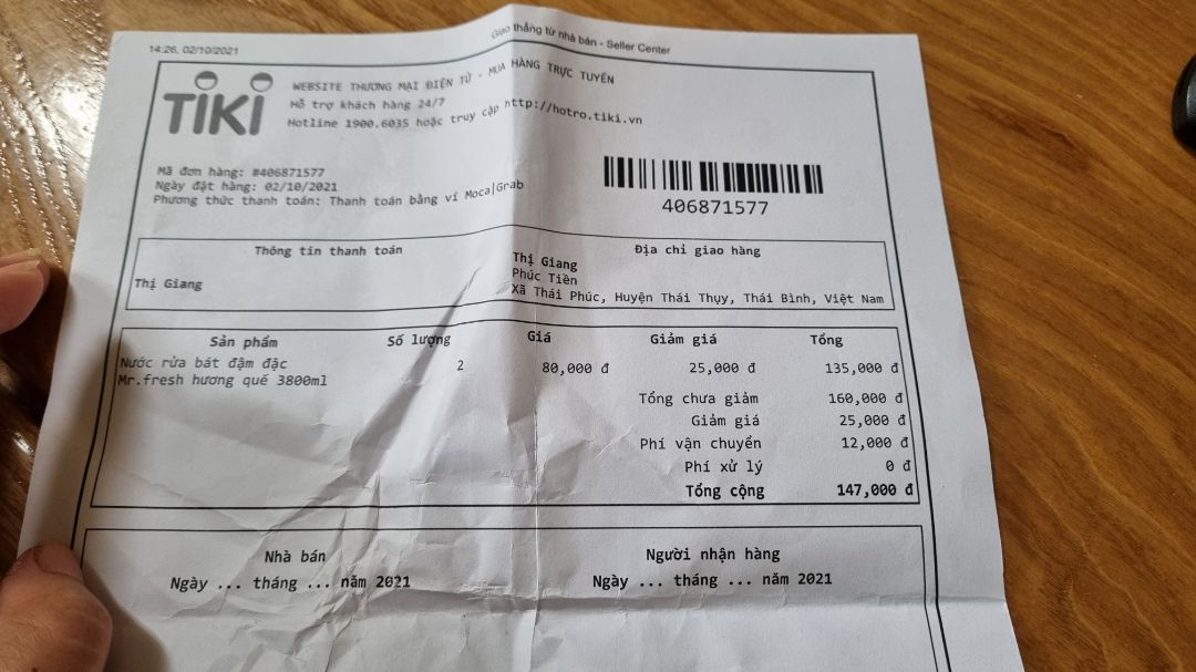 Giao sai hàng hoàn toàn làm mất thời gian của khách ĐẶT RỬA BÁT 2 CAN ĐI GIAO SÁP THƠM .BẢO SAO GÓI HÀNG BÉ TÝ....


NHÌ NHẰNG *** ĐẢO À ....ĐẶT ĐƠN MỚI THÌ GIAO NHANH NHƯ GÌ ...HƠN 2 TUẦN RÔI KO CÓ CÂU TRẢ LỜI CỤ THỂ