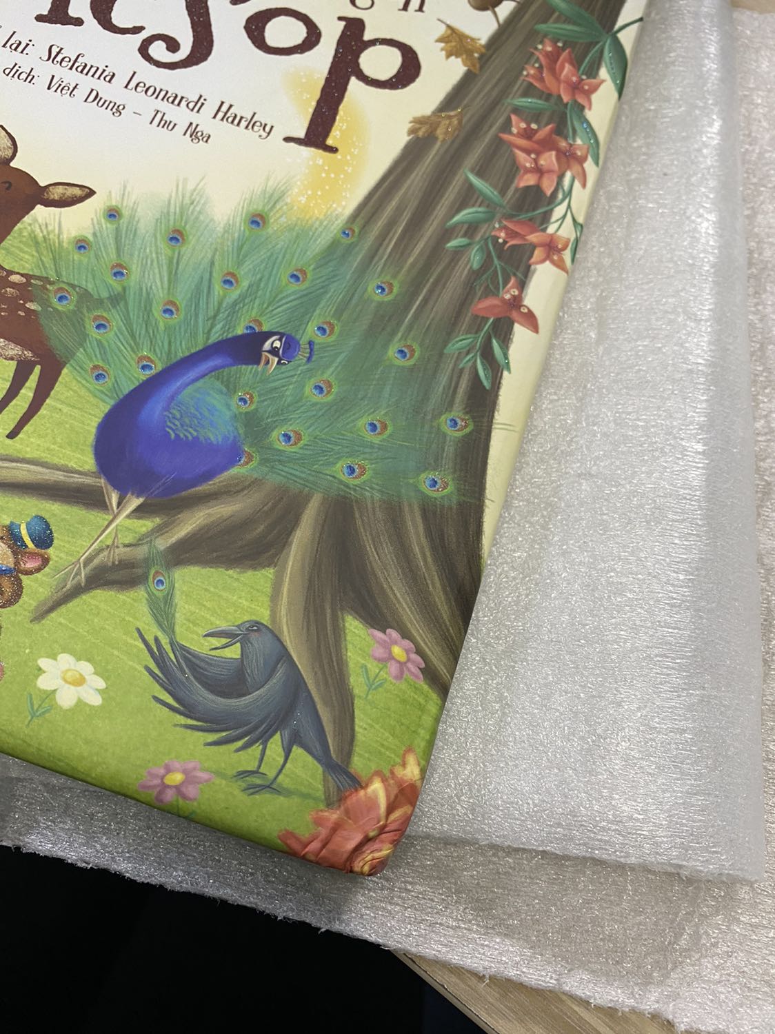 Sách in đẹp, chữ to dễ đọc, tranh vẽ màu sắc sặc sỡ.
Gửi riêng cho nhà cung cấp: sách bị nát ở góc, khả năng do rơi mặc dù có bọc giấy xốp. Hi vọng lúc đóng hàng, NCC để ý hơn.