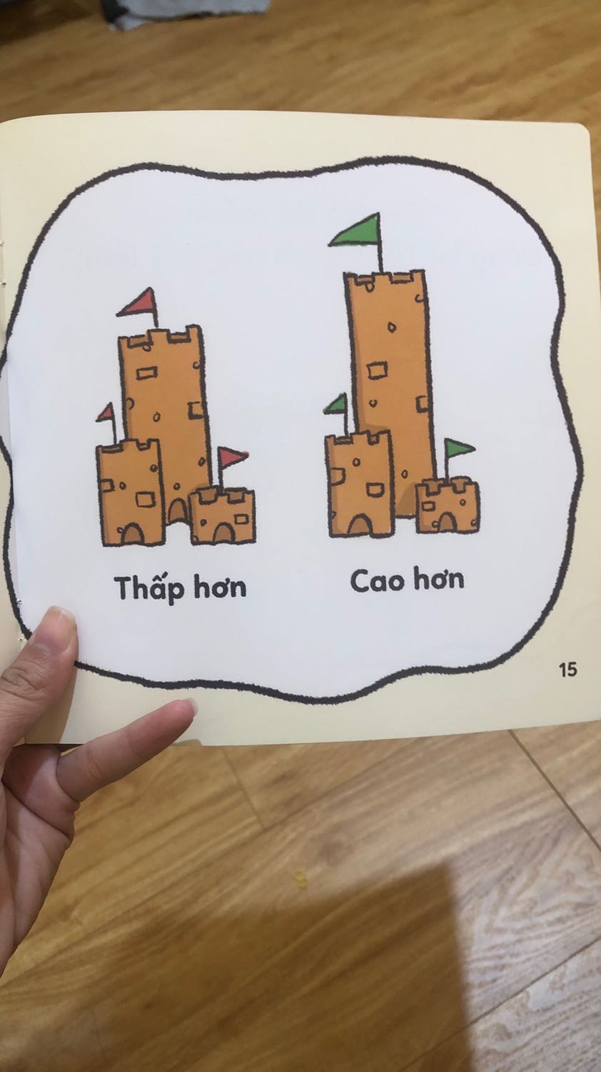 Theo mình thì nên thêm vài ví dụ vào để bé hiểu hơn về phép so sánh. Trong mỗi cuốn chỉ xoay quanh 1 hoặc 2 ví dụ so sánh thì hơi ít