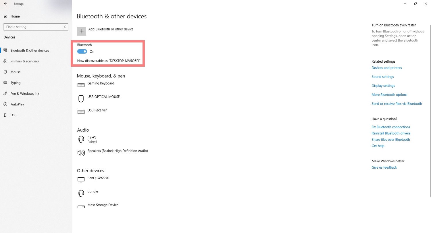 Mình mua về không cần driver - chạy trên win 10 -64 bit . Khi các bạn gắn vào cổng usb thường góc phải sẽ có thông báo kết nối usb , trường hợp không có thì bạn làm như hình . Vào search tìm bluetooth và bật , sau đó quét thiết bị và kết nối . Khá đơn giản so với mình ^^ . Đã *** trong bán kính 5m kết nối ổn định , lâu lâu giật xíu nhưng không đáng kể . Nhược điểm thì chắc khi kết nối thì đèn của usb cứ chớp sáng hoài