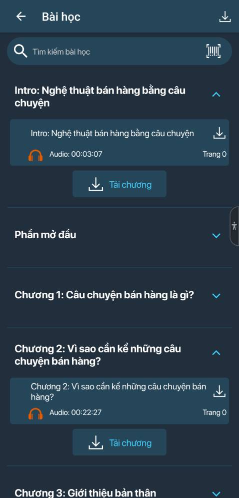sách của bizbooks đúng tuyệt vời, có app nhập sách đã mua, rồi vô nghe audio song song với đọc giấy nữa, cho người nghe tốt hơn đọc, hoặc trên tàu xe ko đọc được.
Tiếc là mỗi sách mỗi hãng khác nhau, giá mà tất cả sách đều của bizbooks thì tiện biết bao nhiêu