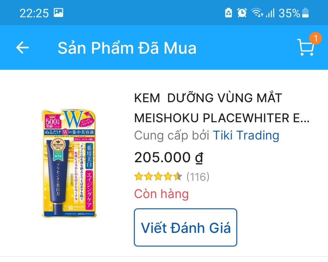 hàng không có nhãn phụ dán trực tiếp lên sản phẩm mà lại đi dán vào túi zip, thông tin sơ sài, không có số hồ sơ công bố. Mình mua của NCC tiki nhưng lại giao hàng của 1 nhà bán khác, hình thức sản phẩm khác với hình ảnh tiki đăng tải. Hàng khuyến mãi HSD chỉ còn khoảng 25%.