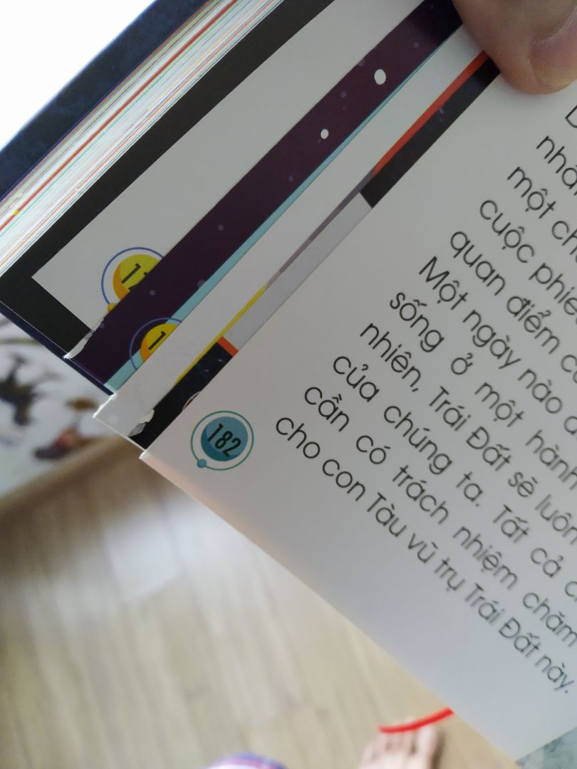 Mua lúc sale nên rất happy, cho thằng nhỏ nó đọc, có điều giấy sách cắt ko chuẩn lắm, bị dính nhiều trang phải dùng dao rọc, có chỗ rách nhẹ ở góc giấy do quá dính.